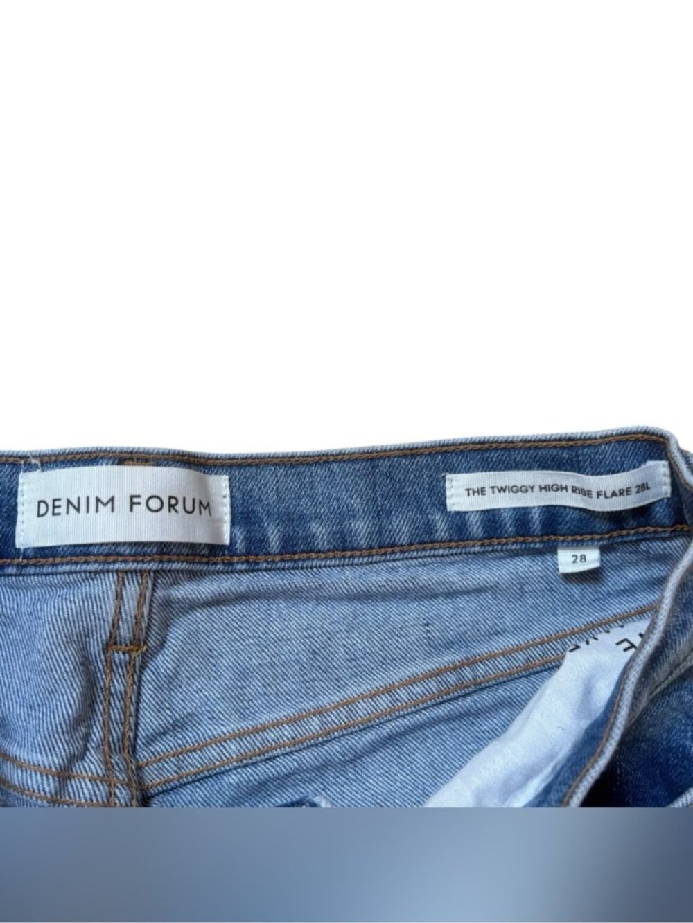 Denim Forum The Twiggy High Rise Flare Jeans Blue Size 28 - Picture 4 of 6